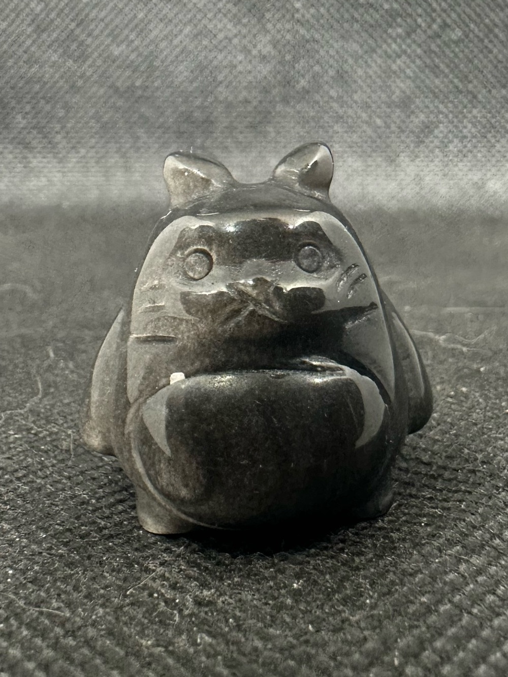 Silver obsidian Totoro